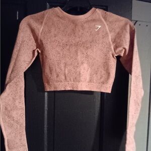 Gymshark Women's Pink Long Sleeve Crop Top